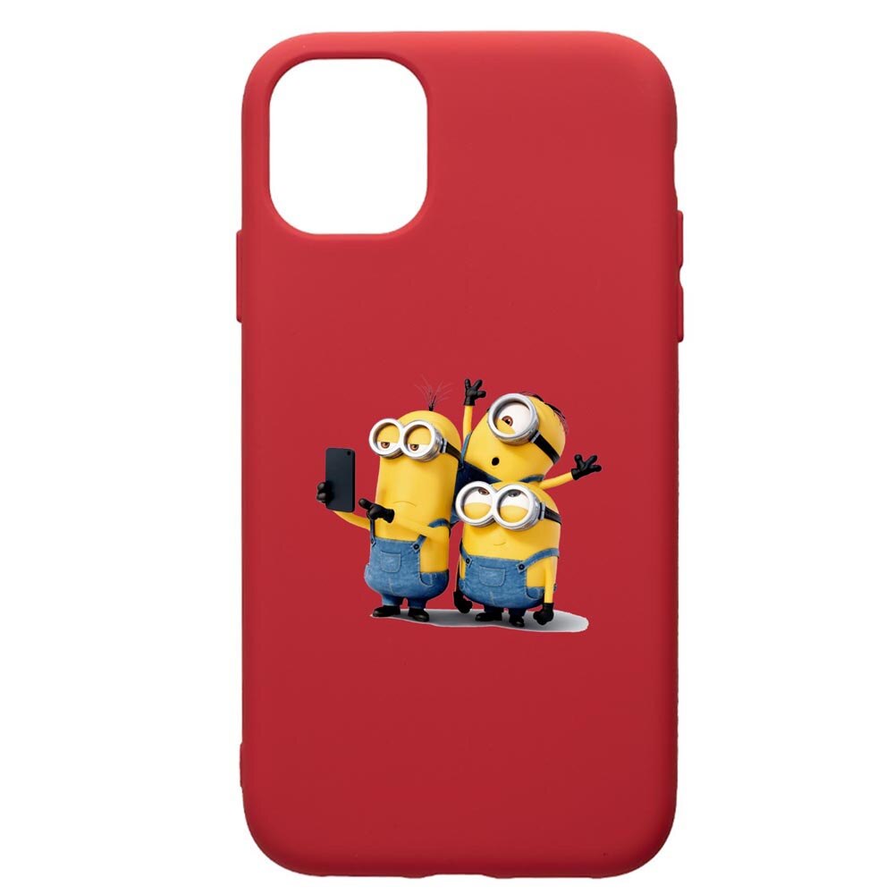 Husa de protectie Samsung Galaxy A51, Minions, silicon, cu interiorul din material textil, protectie camera, Red, PR207