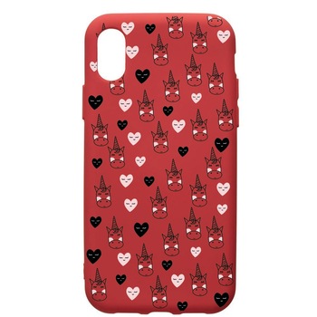 Husa de protectie Samsung Galaxy A10, Unicorn, silicon, cu interiorul din material textil, protectie camera, Red, PR190 Husa de protectie Samsung Galaxy A10, Unicorn, silicon, cu interiorul din material textil, protectie camera, Red, PR190