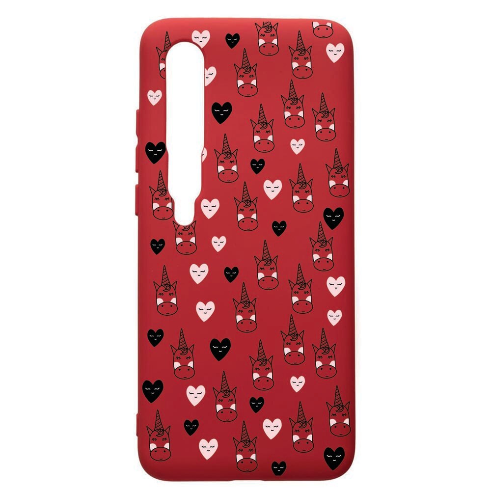 Husa de protectie Xiaomi Mi 10 / Mi 10 Pro, Unicorn, silicon, cu interiorul din material textil, protectie camera, Red, PR190
