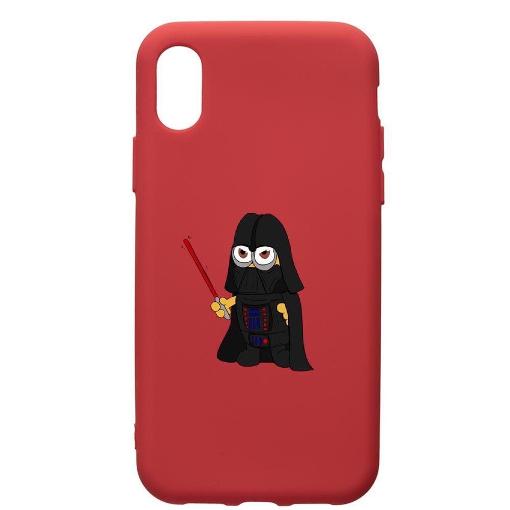Husa de protectie Xiaomi Redmi 7A, Minion Star Wars, silicon, cu interiorul din material textil, protectie camera, Red, PR210