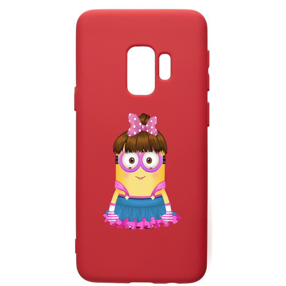 Husa de protectie Samsung Galaxy S9, Minions Keep Calm, silicon, cu interiorul din material textil, protectie camera, Red, PR209
