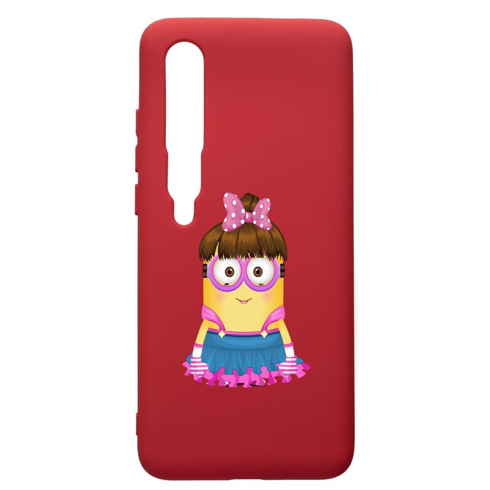 Husa de protectie Xiaomi Mi 10 / Mi 10 Pro, Minions Keep Calm, silicon, cu interiorul din material textil, protectie camera, Red, PR209