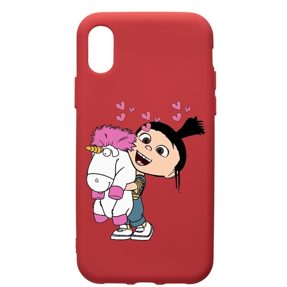 Husa de protectie Samsung Galaxy A10, Despicable Me, Agnes, silicon, cu interiorul din material textil, protectie camera, Red, PR217