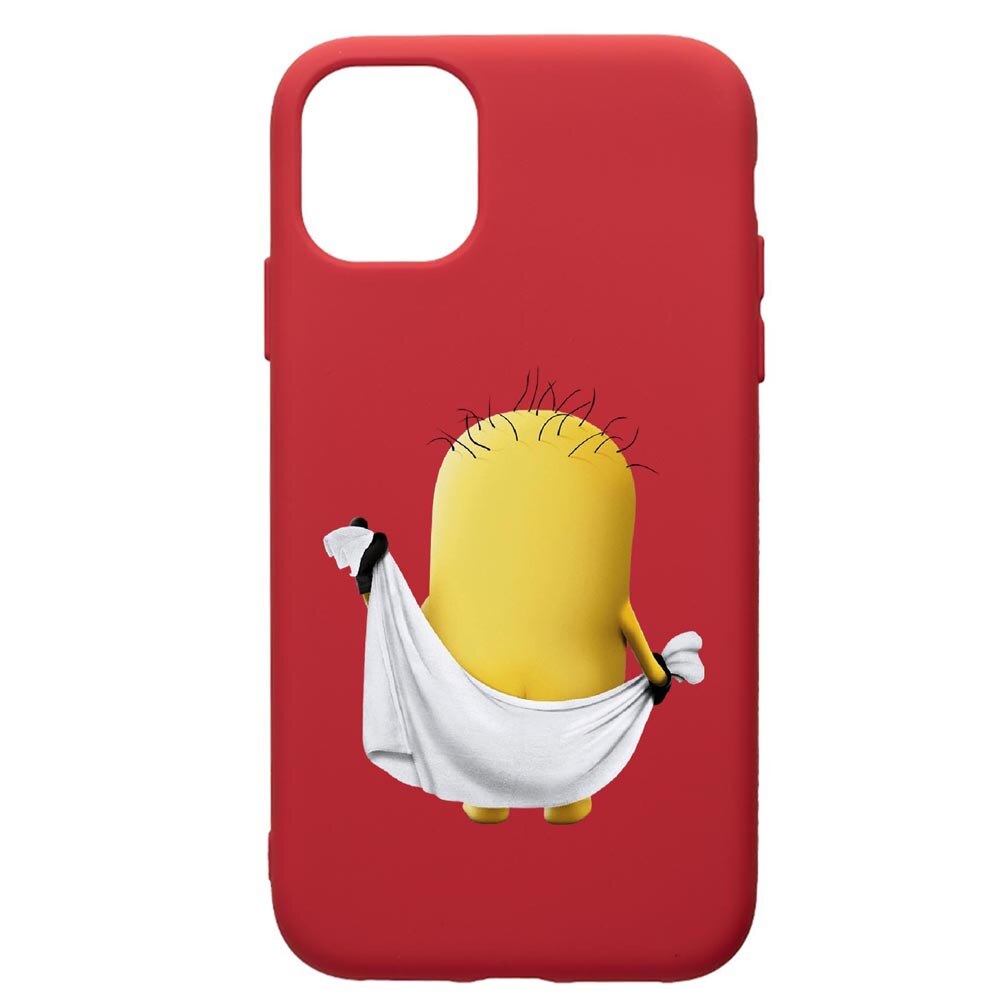 Husa de protectie Samsung Galaxy A51, Cartoon Minion, silicon, cu interiorul din material textil, protectie camera, Red, PR219