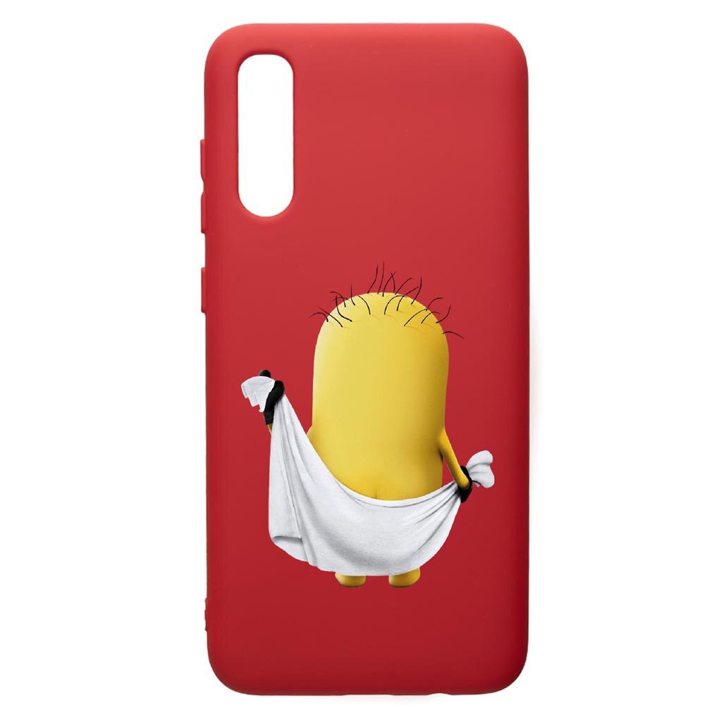 Husa de protectie Samsung Galaxy A30S, Cartoon Minion, silicon, cu interiorul din material textil, protectie camera, Red, PR219