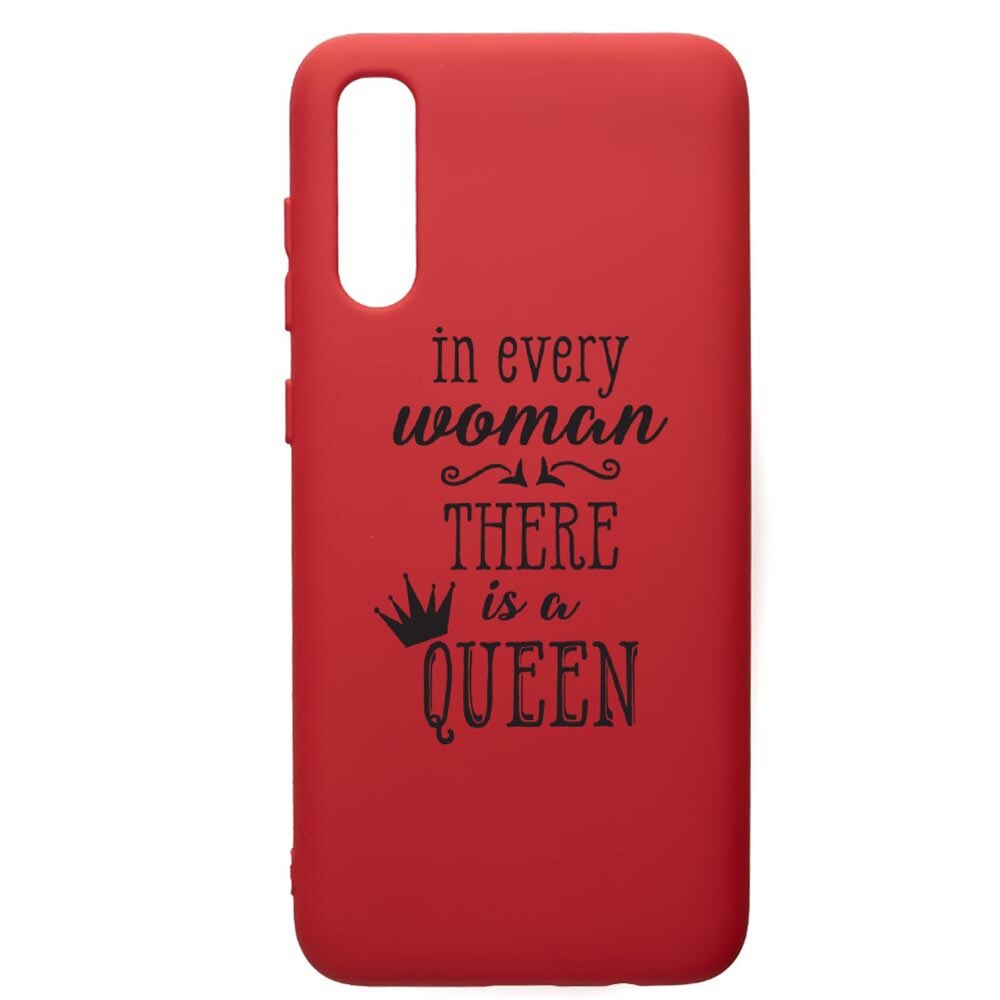 Husa de protectie Samsung Galaxy A70, Woman, Queen, silicon, cu interiorul din material textil, protectie camera, Red, PR227