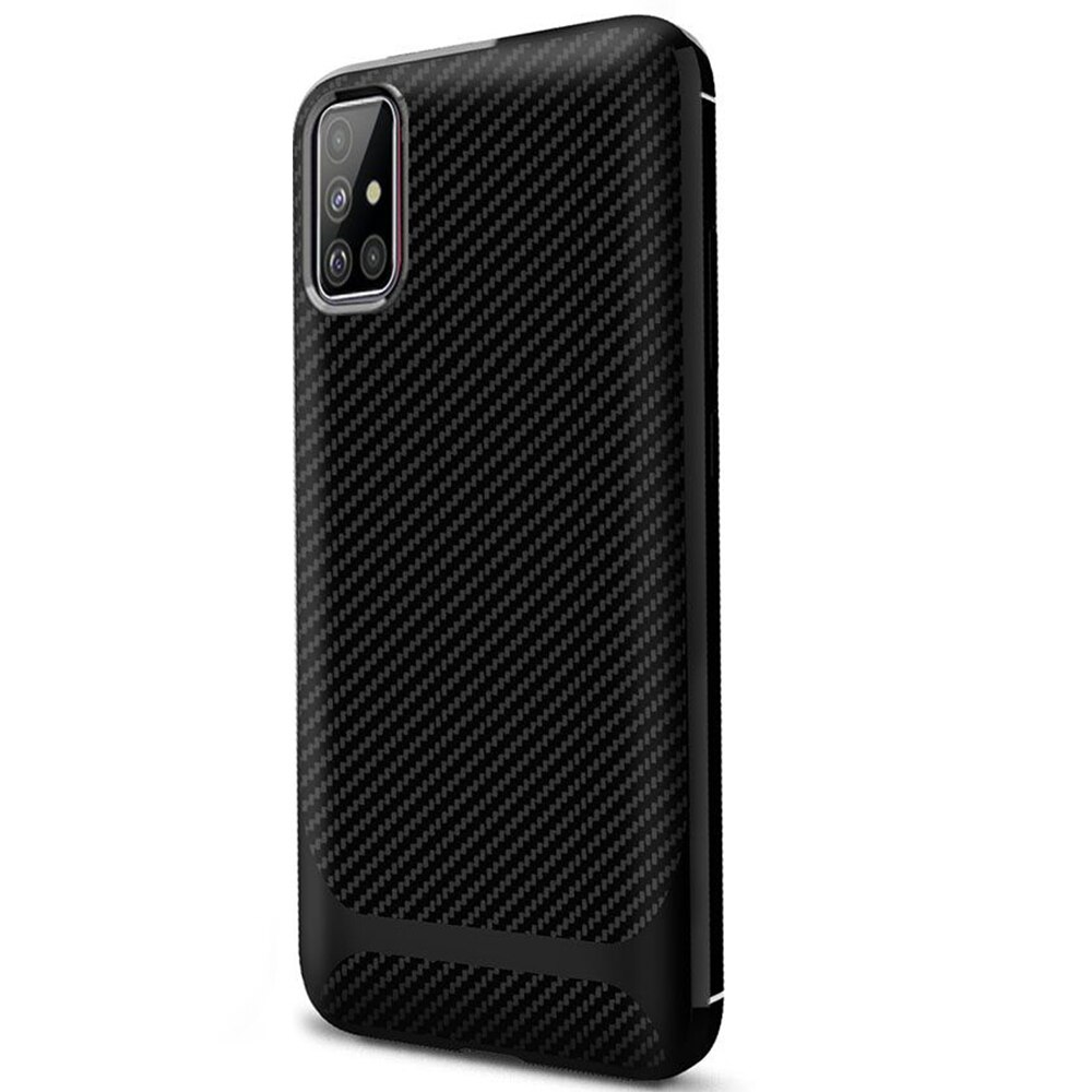 Husa Enkay Carbon Fiber compatibila cu Samsung Galaxy A51, Black