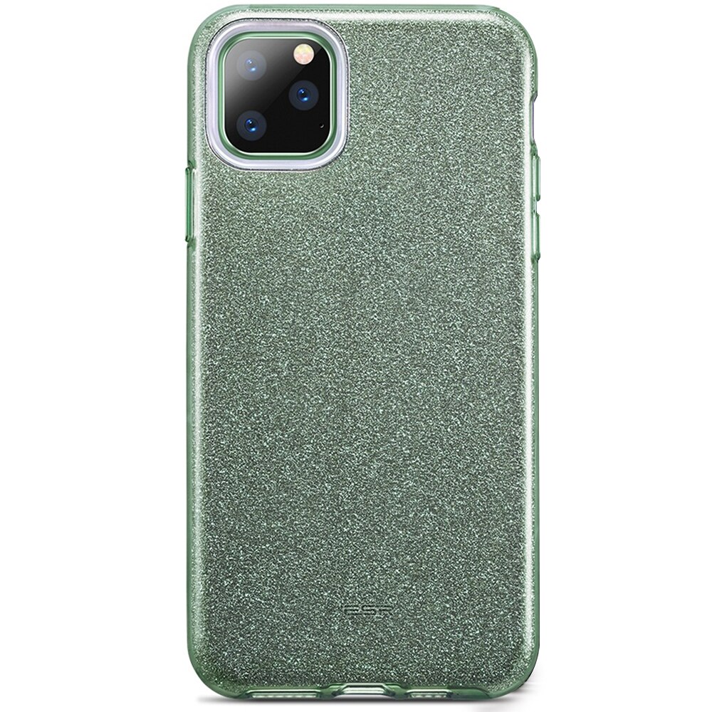 Husa Esr Makeup Serie Bling Glitter compatibila cu iPhone 11 Pro, Green
