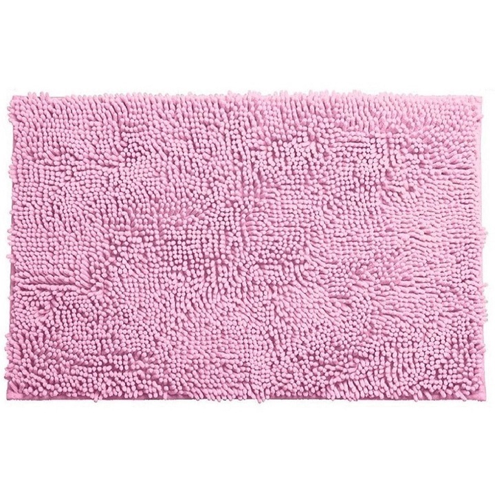 Covor din bumbac, super absorbant, 50x80 cm, roz