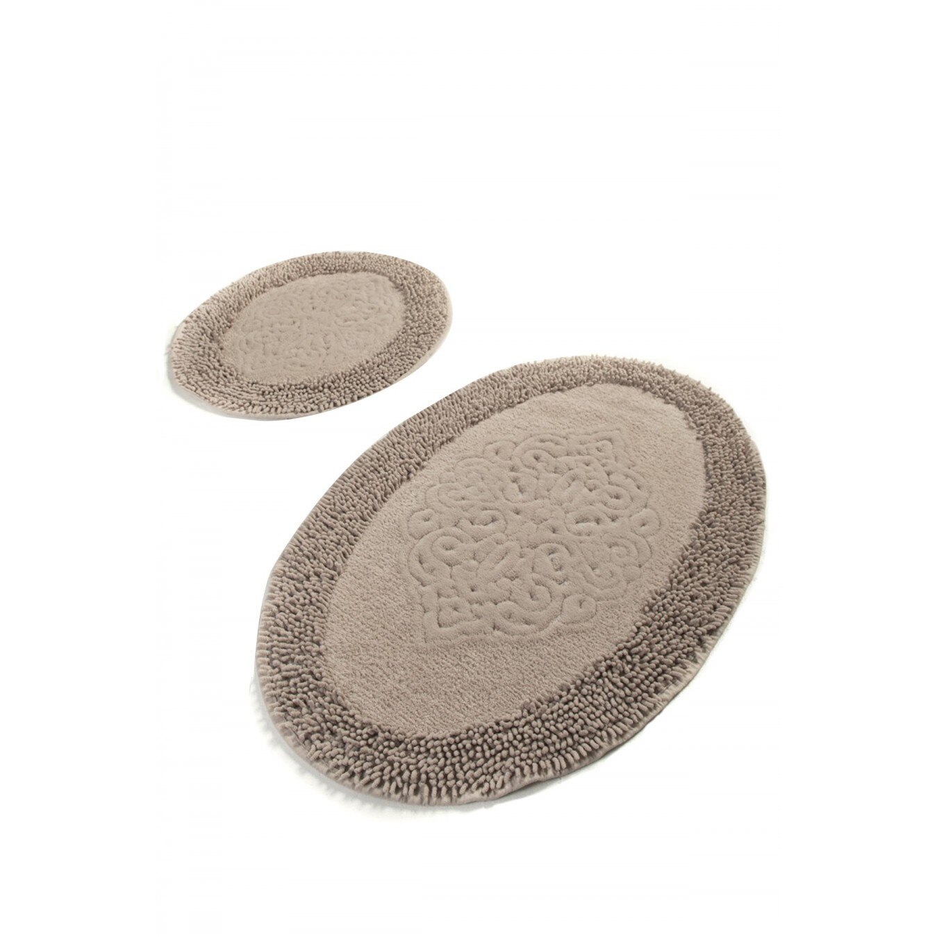 Set 2 covorase baie bumbac, 50x60cm, 60x100cm, Alessia Home, Piante Oval - Bej