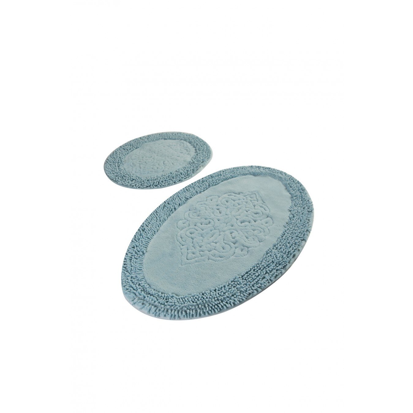 Set 2 covorase baie bumbac, 50x60cm, 60x100cm, Alessia Home, Piante Oval - Turquois