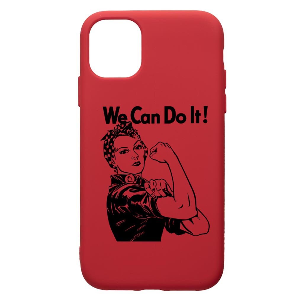 Husa de protectie Samsung Galaxy A51, Woman, We Can Do It, silicon, cu interiorul din material textil, protectie camera, Red, PR226