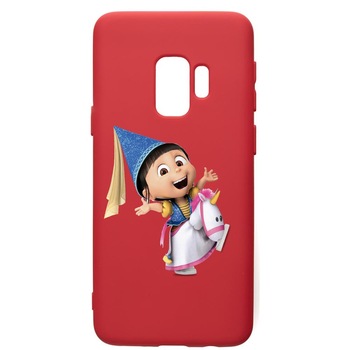 Husa de protectie Samsung Galaxy S9, Despicable Me, Agnes, silicon, cu interiorul din material textil, protectie camera, Red, PR220 Husa de protectie Samsung Galaxy S9, Despicable Me, Agnes, silicon, cu interiorul din material textil, protectie camera, Red, PR220