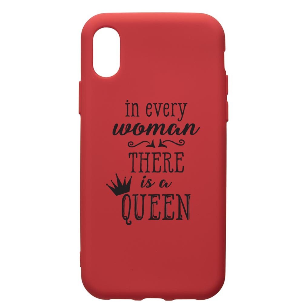 Husa de protectie Samsung Galaxy A10, Woman, Queen, silicon, cu interiorul din material textil, protectie camera, Red, PR227