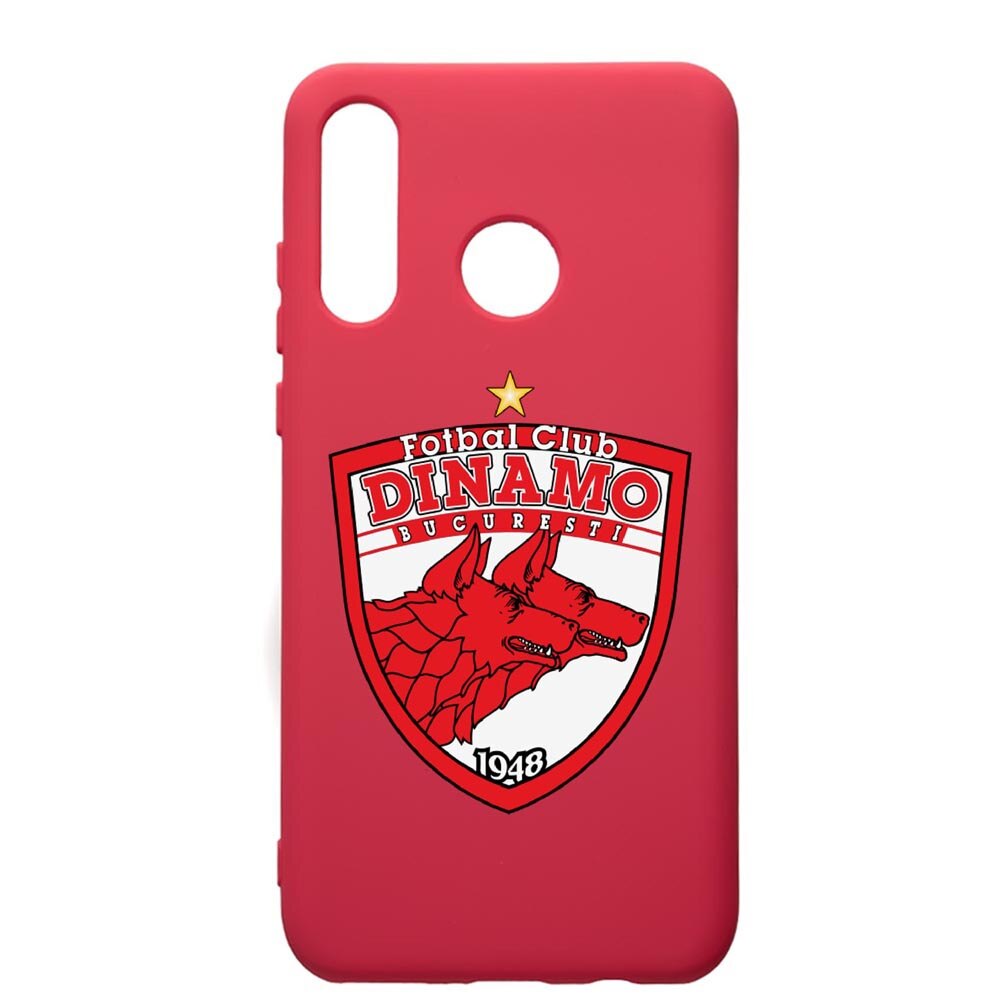 Husa de protectie Huawei P30 Lite, Football, Dinamo, silicon, cu interiorul din material textil, protectie camera, Maroon, PM229