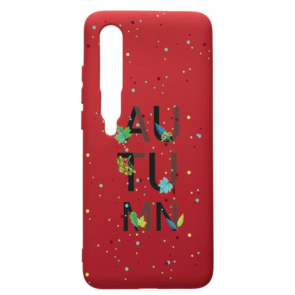 Husa de protectie Xiaomi Mi 10 / Mi 10 Pro, Autumn, silicon, cu interiorul din material textil, protectie camera, Red, PR145