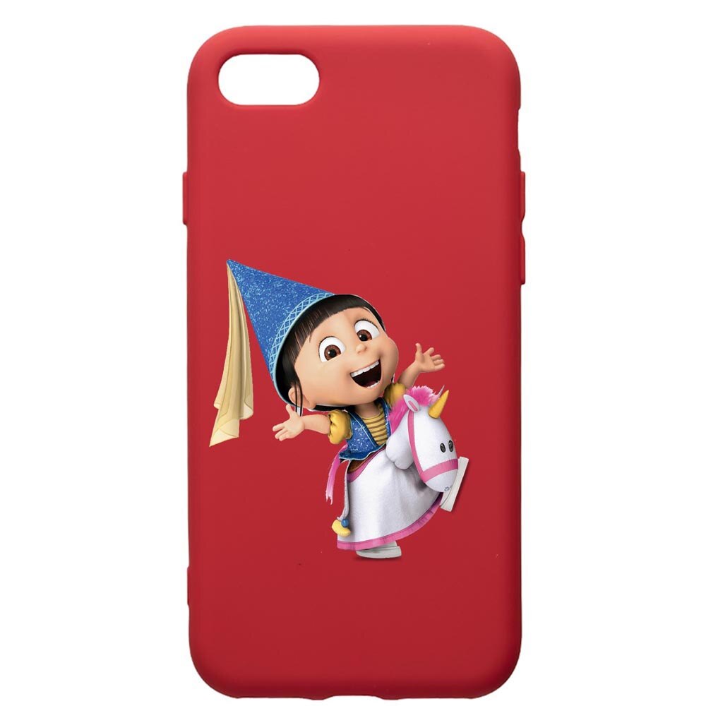 Husa de protectie Apple iPhone SE 2 / iPhone 8 / iPhone 7, Despicable Me, Agnes, silicon, cu interiorul din material textil, protectie camera, Red, PR220