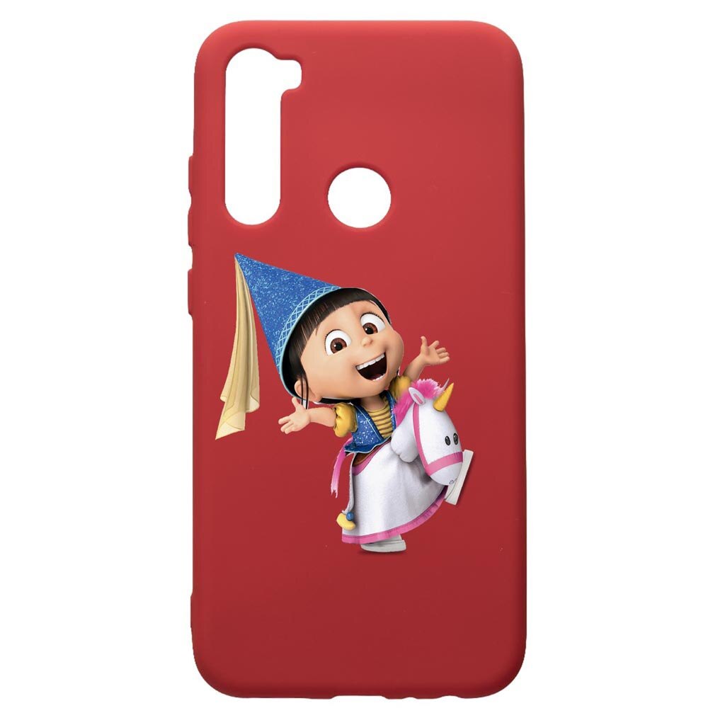 Husa de protectie Xiaomi Redmi Note 8, Despicable Me, Agnes, silicon, cu interiorul din material textil, protectie camera, Red, PR220