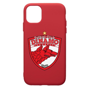 Husa de protectie Apple iPhone 11, Football, Dinamo, silicon, cu interiorul din material textil, protectie camera, Red, PR229 Husa de protectie Apple iPhone 11, Football, Dinamo, silicon, cu interiorul din material textil, protectie camera, Red, PR229