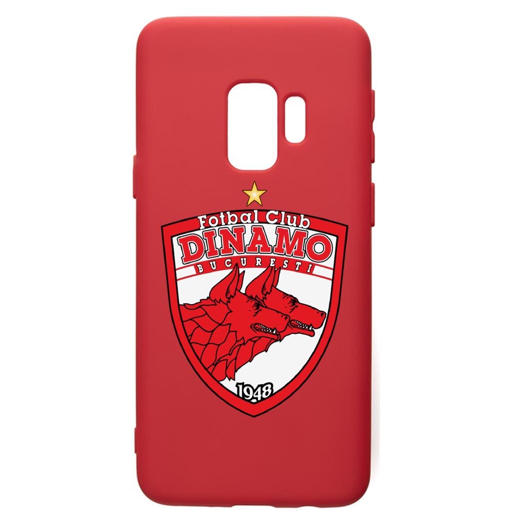 Husa de protectie Samsung Galaxy S9, Football, Dinamo, silicon, cu interiorul din material textil, protectie camera, Red, PR229
