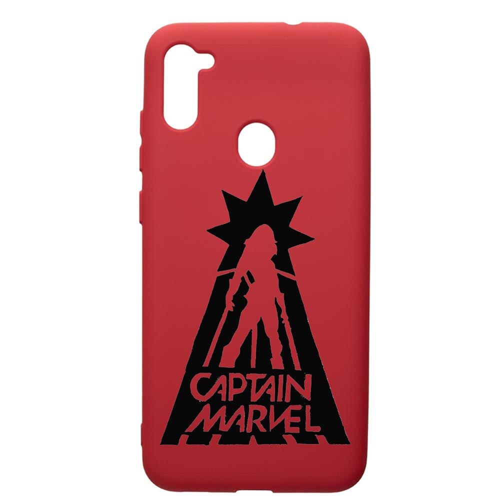 Husa de protectie Samsung Galaxy A11, Captain, silicon, cu interiorul din material textil, protectie camera, Red, PR239