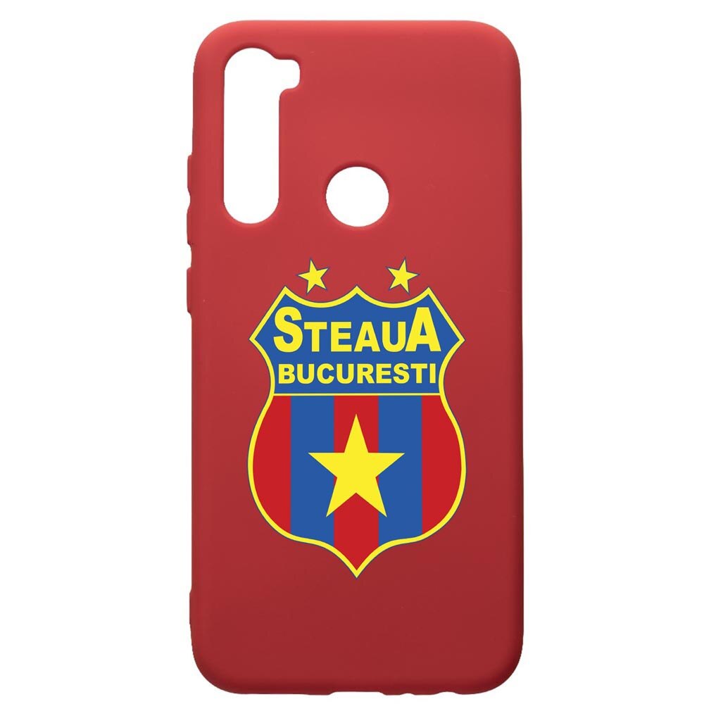 Husa de protectie Xiaomi Redmi Note 8, Football, Steaua, silicon, cu interiorul din material textil, protectie camera, Red, PR230