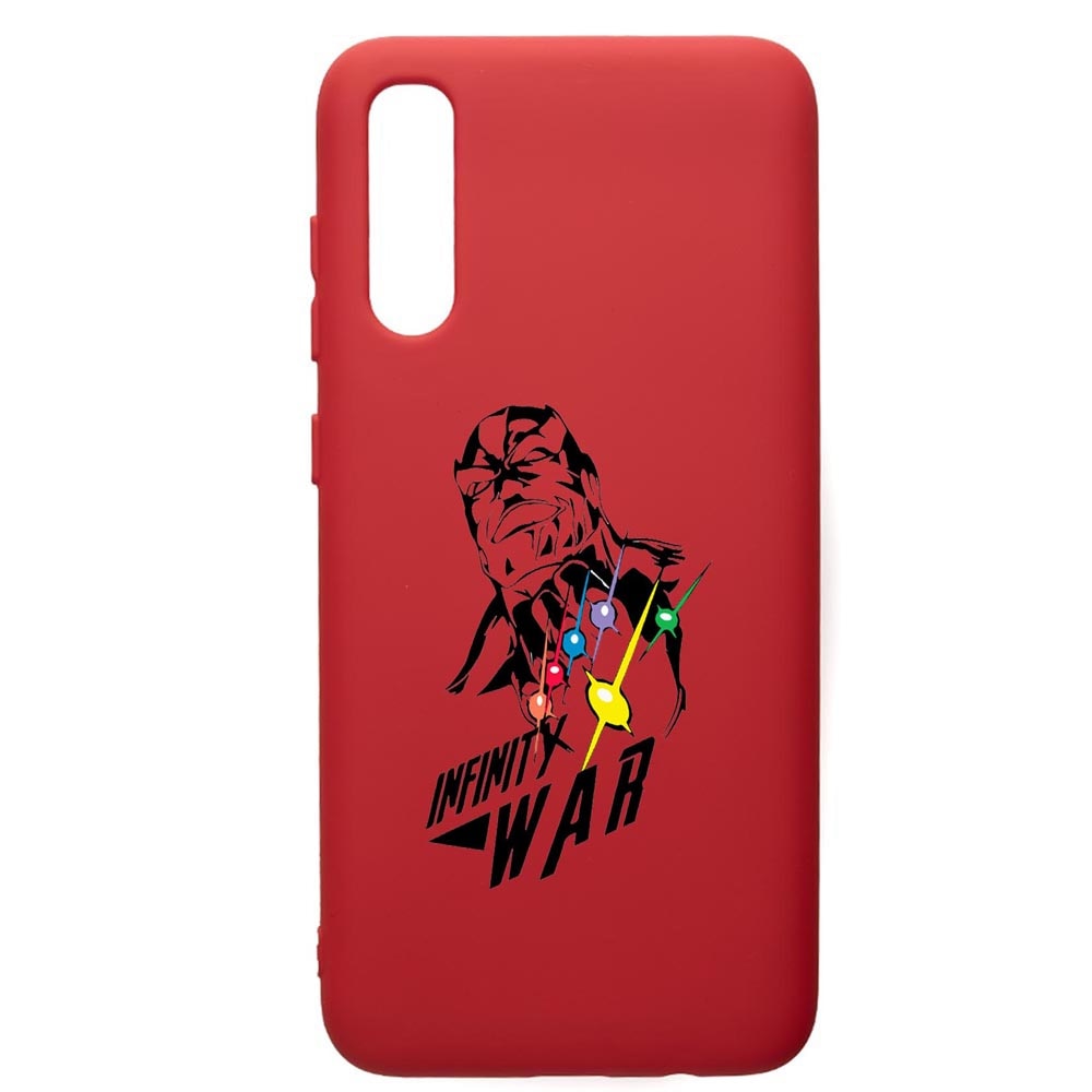 Husa de protectie Samsung Galaxy A50, Avangers, silicon, cu interiorul din material textil, protectie camera, Red, PR242