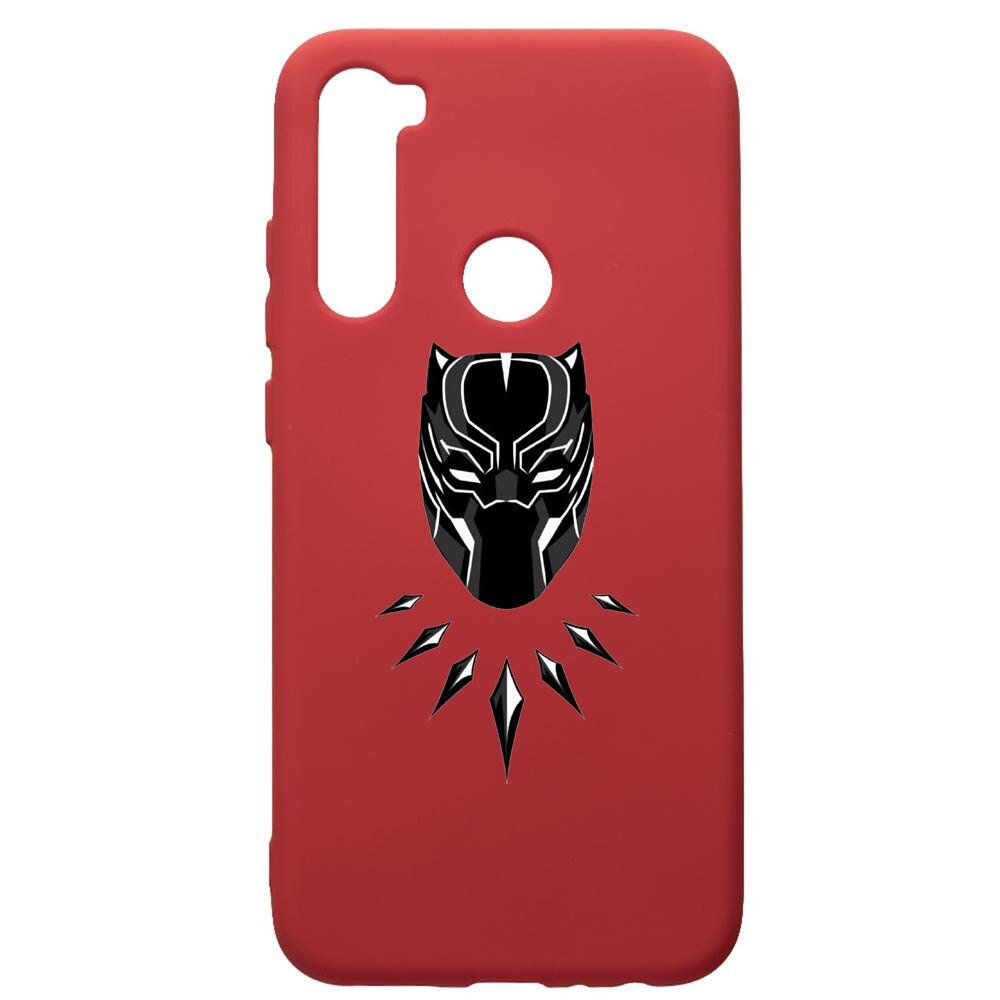 Husa de protectie Xiaomi Redmi Note 8, Black Panther, silicon, cu interiorul din material textil, protectie camera, Red, PR243