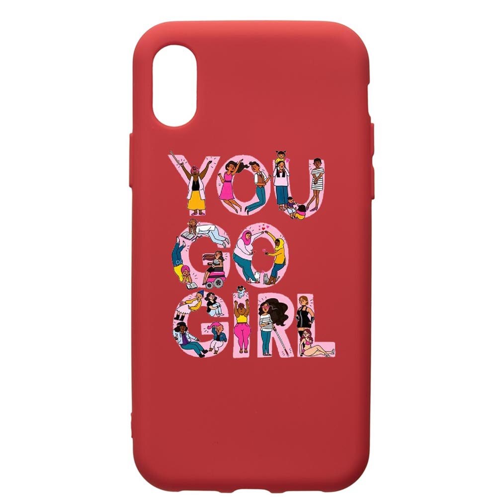 Husa de protectie Xiaomi Redmi 7A, Girl Power, silicon, cu interiorul din material textil, protectie camera, Red, PR250