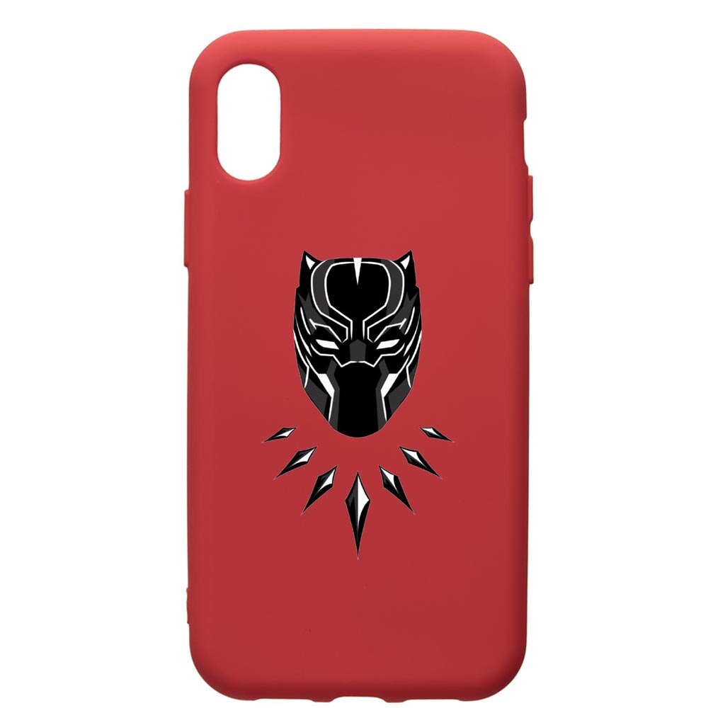Husa de protectie Samsung Galaxy A10, Black Panther, silicon, cu interiorul din material textil, protectie camera, Red, PR243