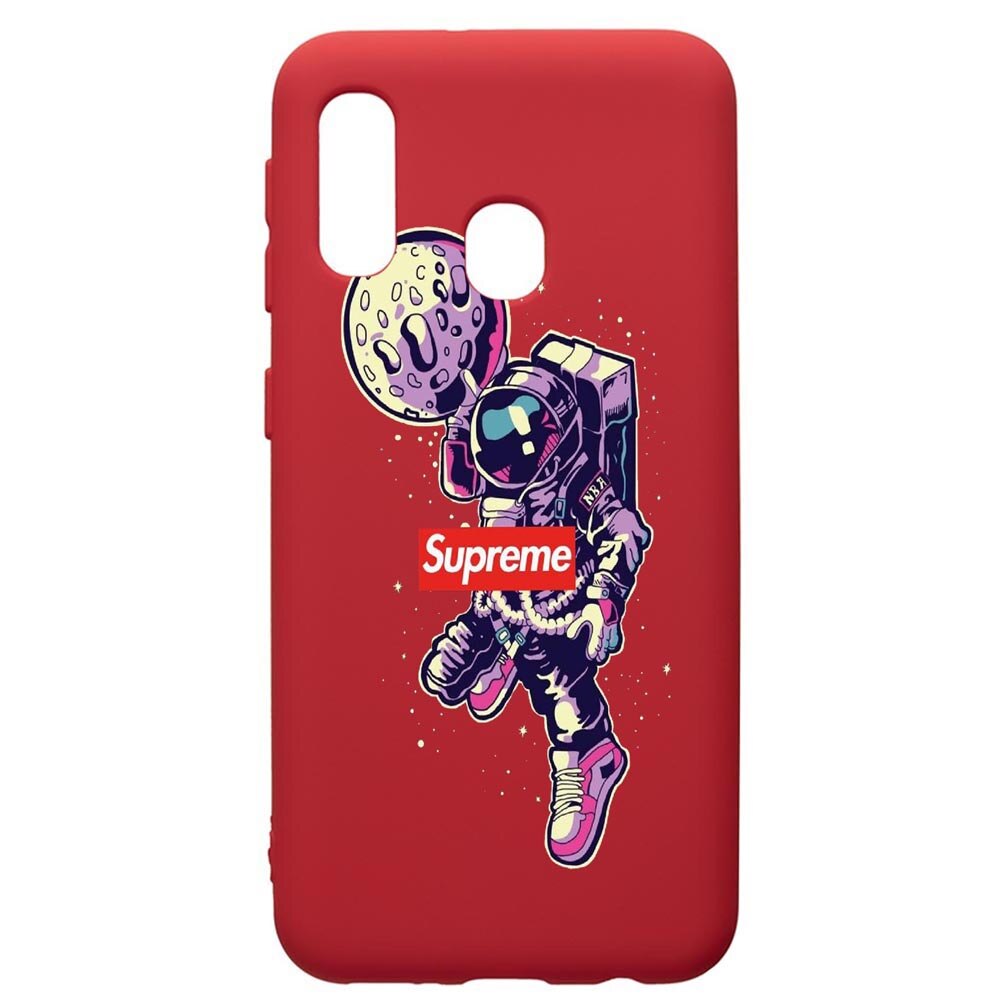 Husa de protectie Samsung Galaxy A40, Supreme, Astronaut, silicon, cu interiorul din material textil, protectie camera, Red, PR254