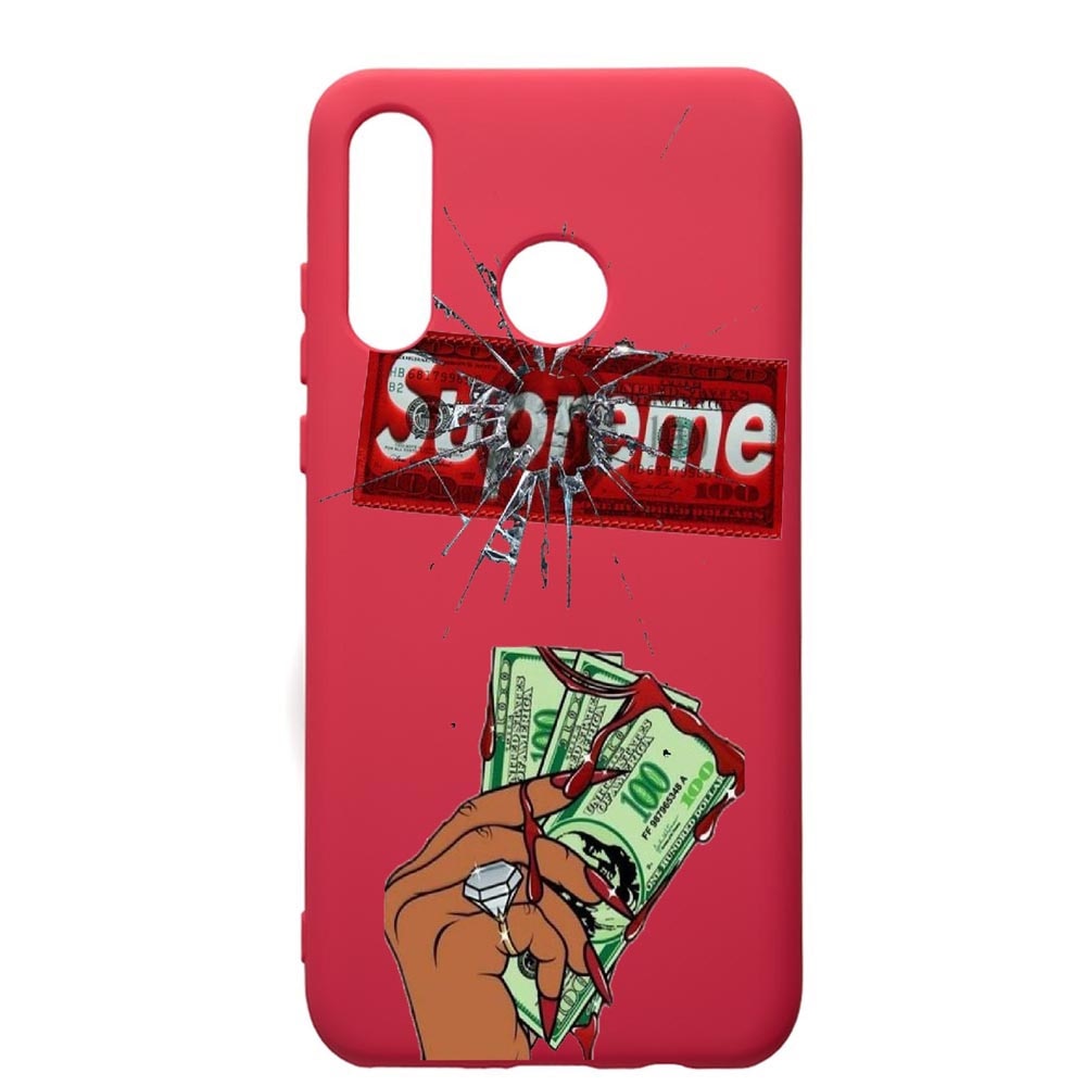 Husa de protectie Huawei P30 Lite, Supreme, Monay, silicon, cu interiorul din material textil, protectie camera, Maroon, PM257