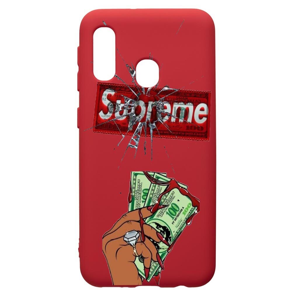 Husa de protectie Samsung Galaxy A20E, Supreme, Monay, silicon, cu interiorul din material textil, protectie camera, Red, PR257