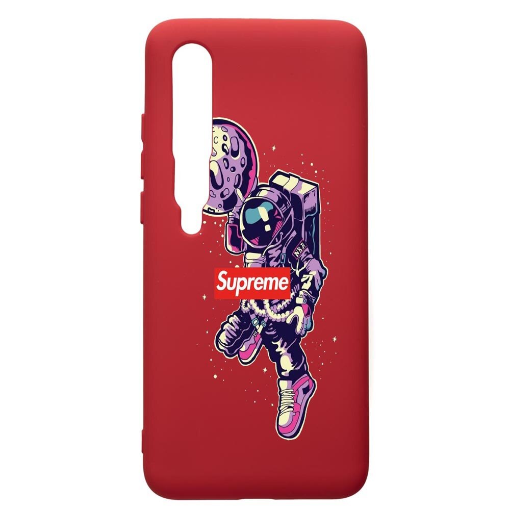 Husa de protectie Xiaomi Mi 10 / Mi 10 Pro, Supreme, Astronaut, silicon, cu interiorul din material textil, protectie camera, Red, PR254