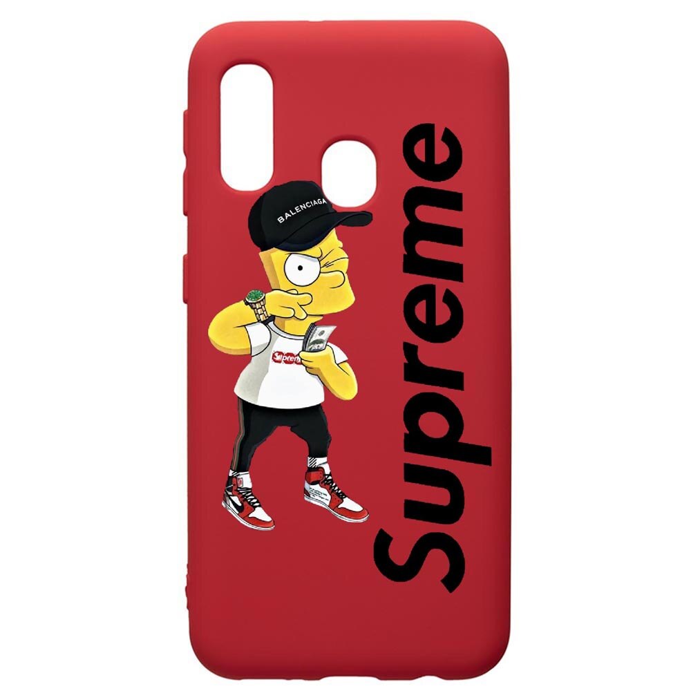 Husa de protectie Samsung Galaxy A40, Supreme, The Simpsons, silicon, cu interiorul din material textil, protectie camera, Red, PR258