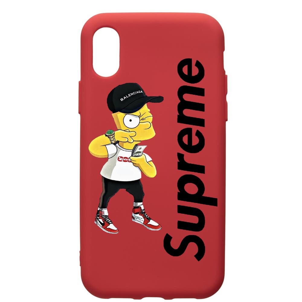 Husa de protectie Huawei Y5 2019, Supreme, The Simpsons, silicon, cu interiorul din material textil, protectie camera, Red, PR258