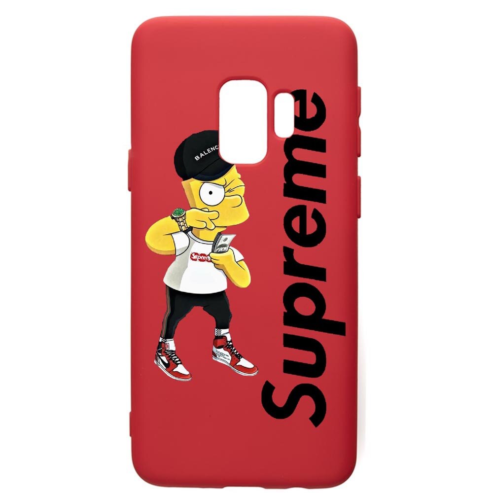 Husa de protectie Samsung Galaxy S9, Supreme, The Simpsons, silicon, cu interiorul din material textil, protectie camera, Red, PR258