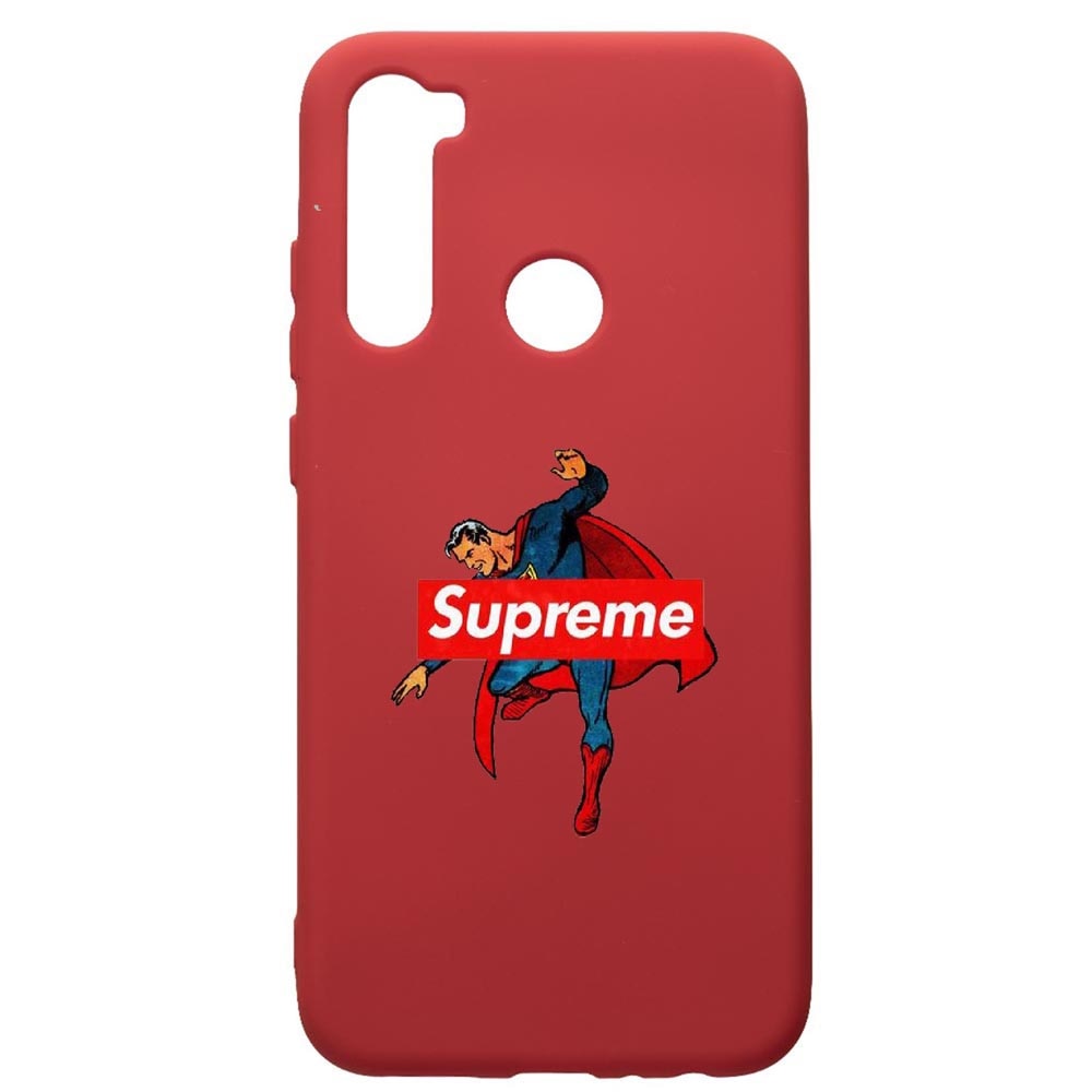 Husa de protectie Xiaomi Redmi Note 8, Supreme, Superman, silicon, cu interiorul din material textil, protectie camera, Red, PR259
