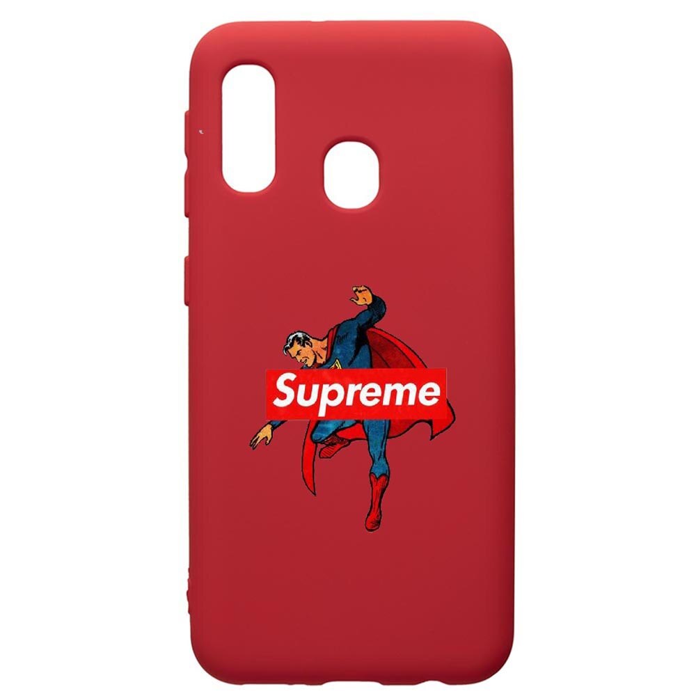 Husa de protectie Samsung Galaxy A40, Supreme, Superman, silicon, cu interiorul din material textil, protectie camera, Red, PR259