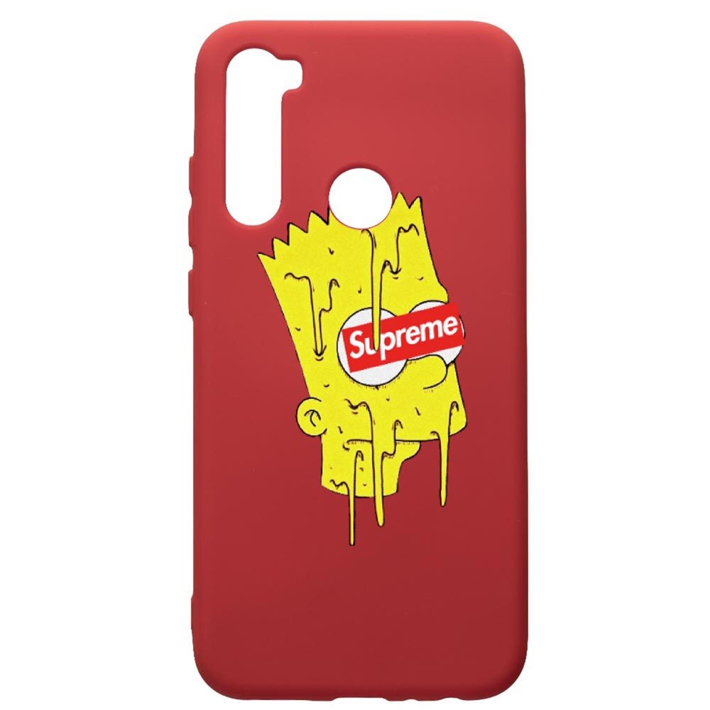 Husa de protectie Xiaomi Redmi Note 8, Supreme, The Simpsons, silicon, cu interiorul din material textil, protectie camera, Red, PR267