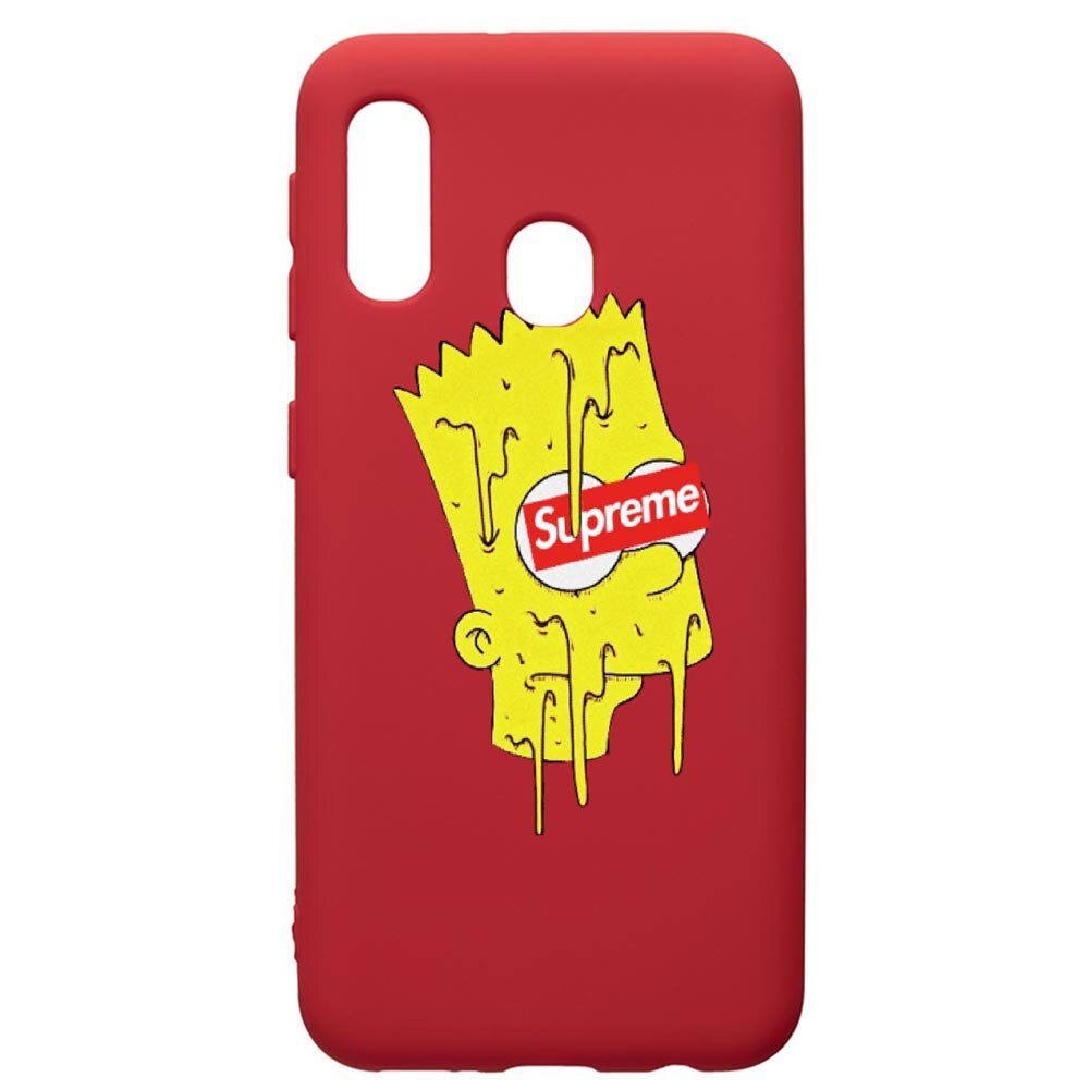 Husa de protectie Samsung Galaxy A40, Supreme, The Simpsons, silicon, cu interiorul din material textil, protectie camera, Red, PR267