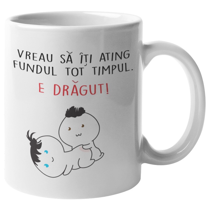 Cana ceramica, 330 ml, alba, Pentru iubita sau sotie