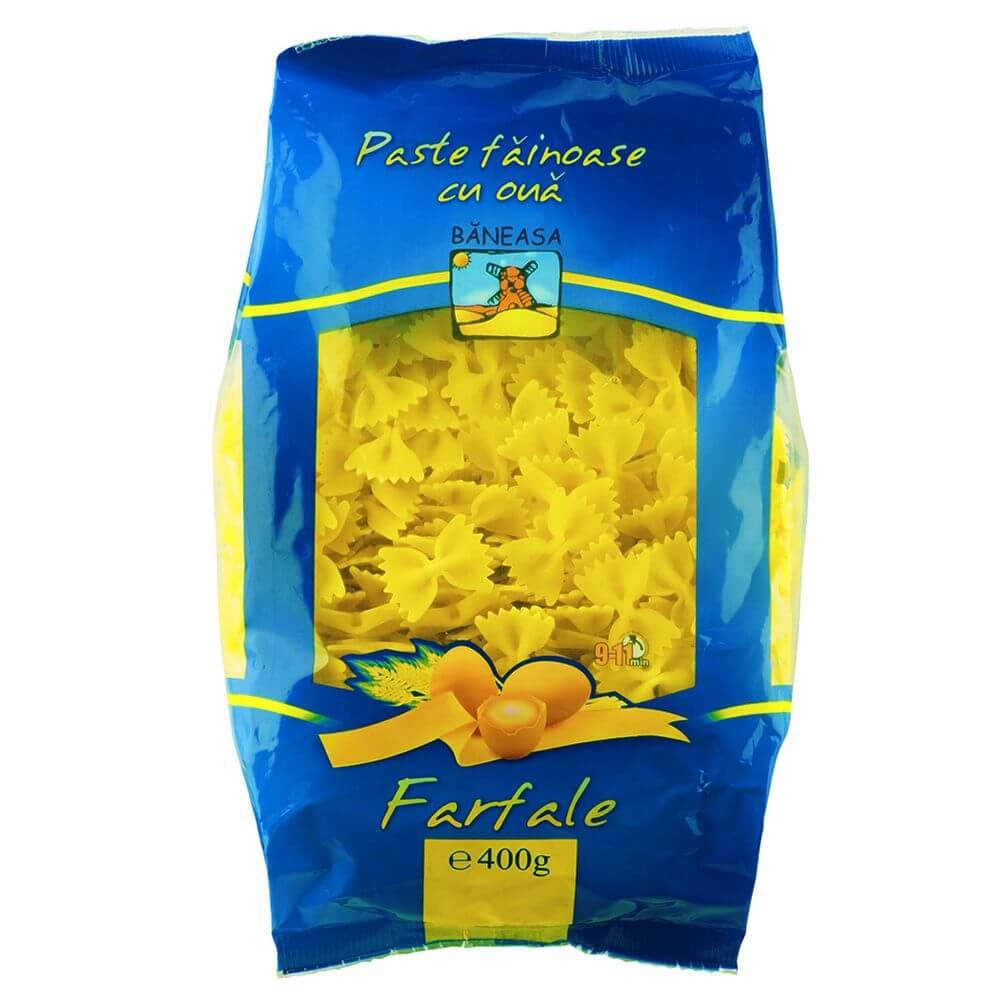 Paste Fainoase cu Ou Baneasa Farfalle, 400 g