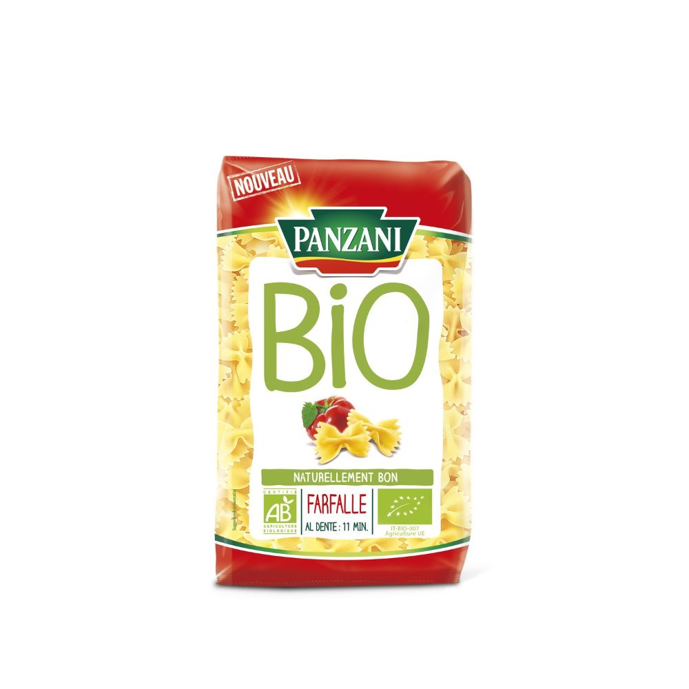 Paste Fainoase Bio Farfalle Panzani, 500 g