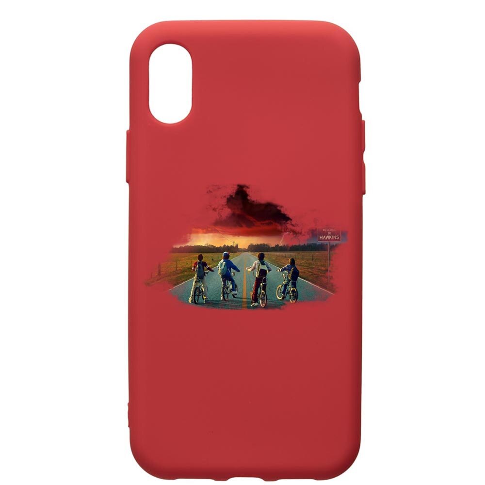 Husa de protectie Samsung Galaxy A01, Stranger Things, silicon, cu interiorul din material textil, protectie camera, Red, PR278