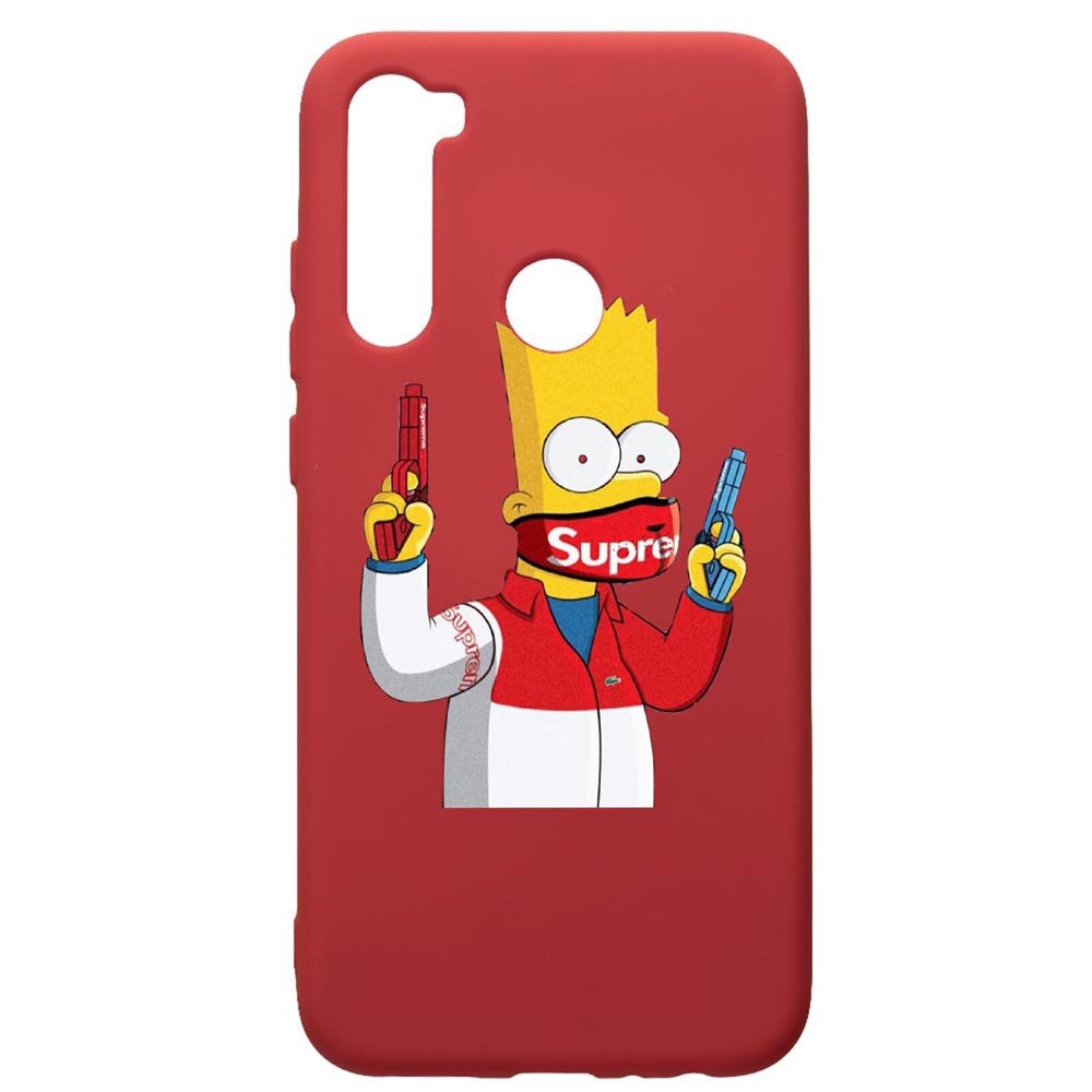 Husa de protectie Xiaomi Redmi Note 8, Supreme, The Simpsons, silicon, cu interiorul din material textil, protectie camera, Red, PR270