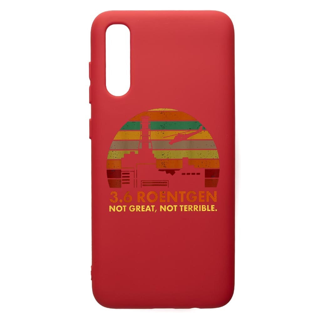Husa de protectie Samsung Galaxy A70, Chernobyl, silicon, cu interiorul din material textil, protectie camera, Red, PR275