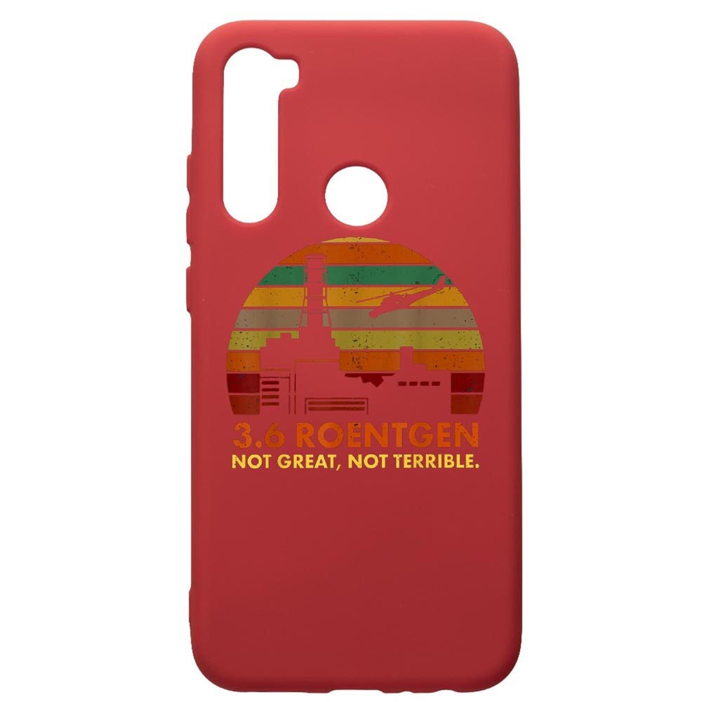 Husa de protectie Xiaomi Redmi Note 8, Chernobyl, silicon, cu interiorul din material textil, protectie camera, Red, PR275