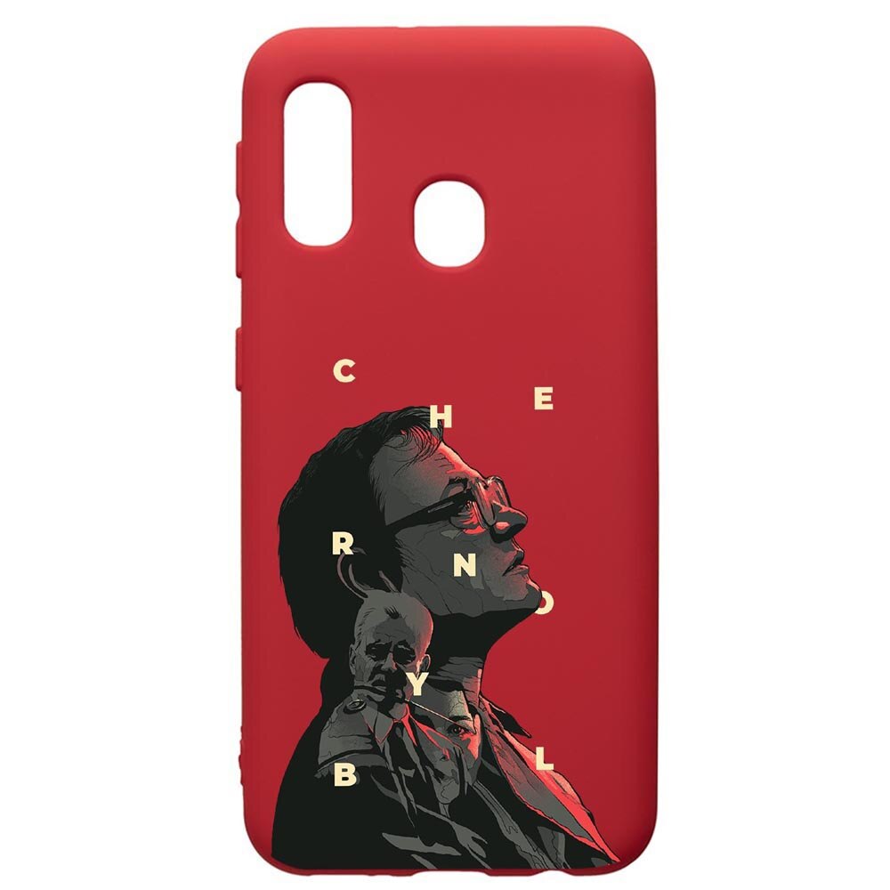 Husa de protectie Samsung Galaxy A40, Chernobyl, silicon, cu interiorul din material textil, protectie camera, Red, PR274