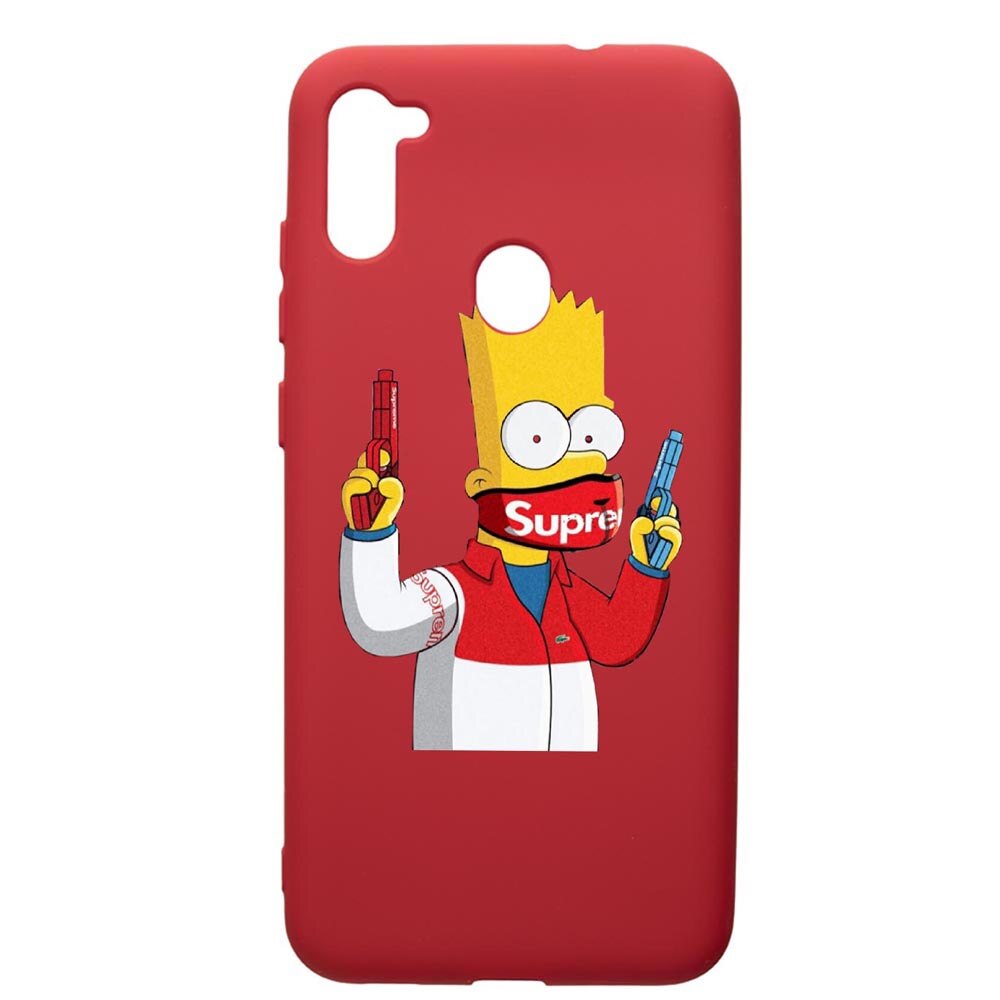Husa de protectie Samsung Galaxy A11, Supreme, The Simpsons, silicon, cu interiorul din material textil, protectie camera, Red, PR270